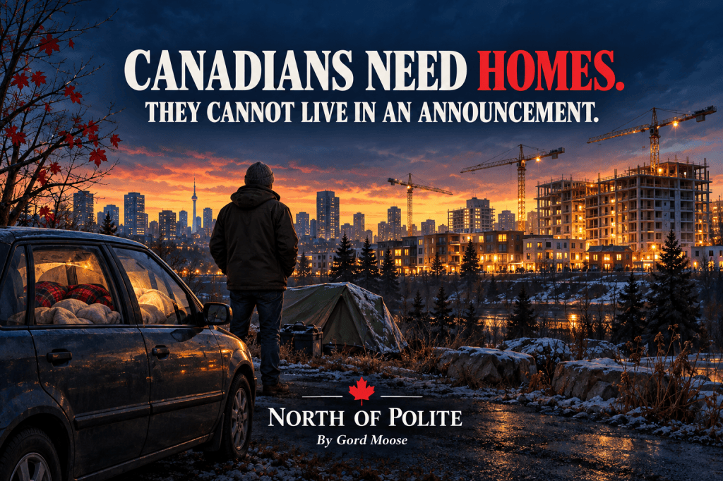 CANADIANS NEED HOMES. THEY CANNOT LIVE IN A HOUSING ANNOUNCEMENT.